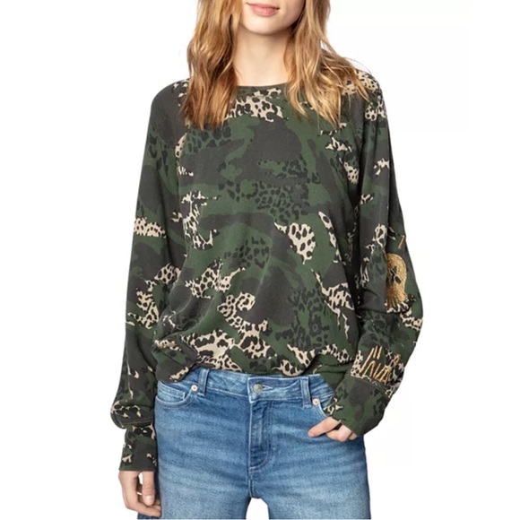 zadig & voltaire upper camouflage camo sweatshirt pullover - Picture 1 of 6